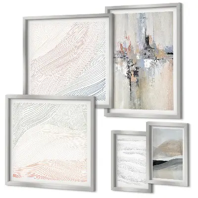 Framed photo set Abstract compositions shades