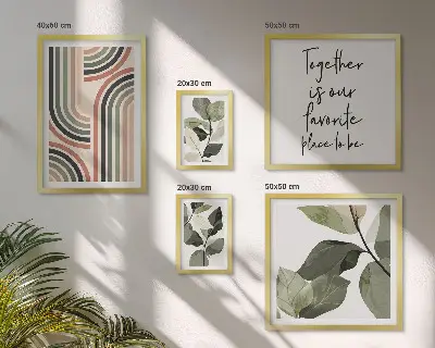Floral geometry wall art set set of 5 pieces