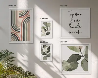 Floral geometry wall art set set of 5 pieces