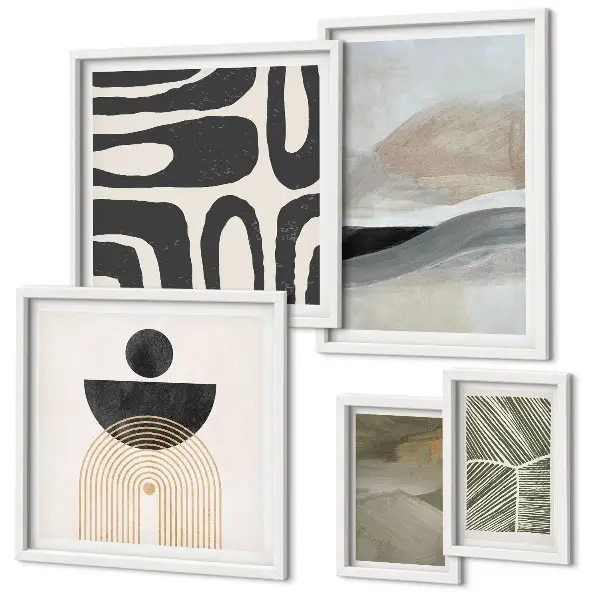 Gallery wall Abstract patterns in color