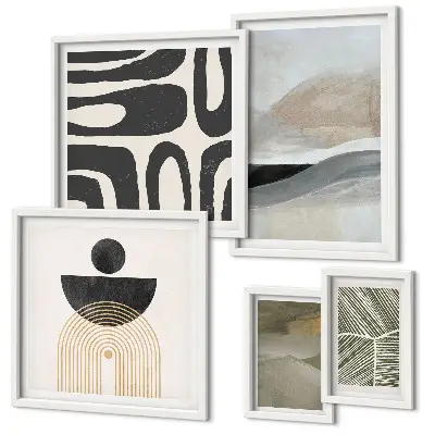 Gallery wall Abstract patterns in color