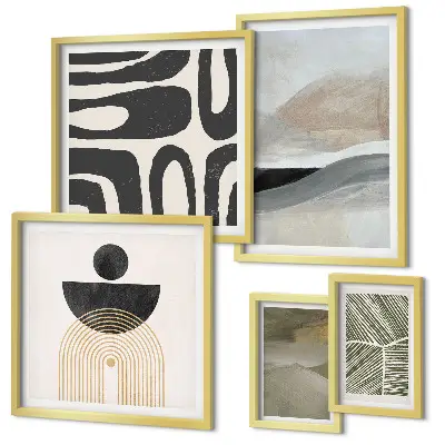 Gallery wall Abstract patterns in color
