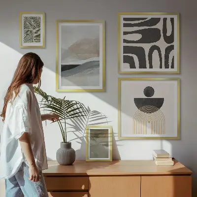Gallery wall Abstract patterns in color