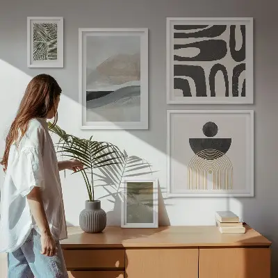 Gallery wall Abstract patterns in color