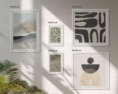 Gallery wall Abstract patterns in color