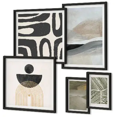 Gallery wall Abstract patterns in color