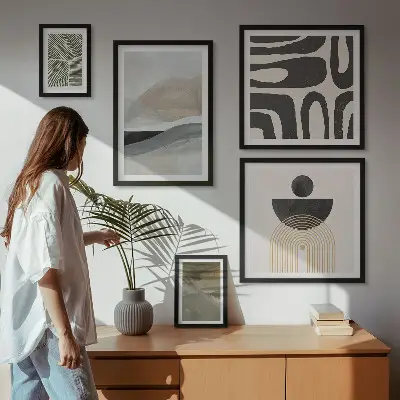 Gallery wall Abstract patterns in color
