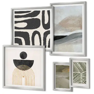 Gallery wall Abstract patterns in color