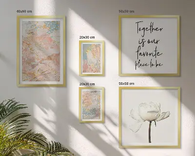 Set of 5 wall art pieces Abstract flowers with slogans