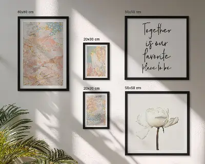 Set of 5 wall art pieces Abstract flowers with slogans
