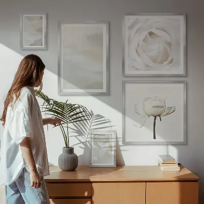 Gallery wall floral inspirations in white