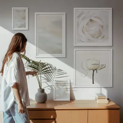 Gallery wall floral inspirations in white