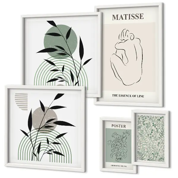 Framed photo set Stylish plant graphics