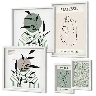 Framed photo set Stylish plant graphics