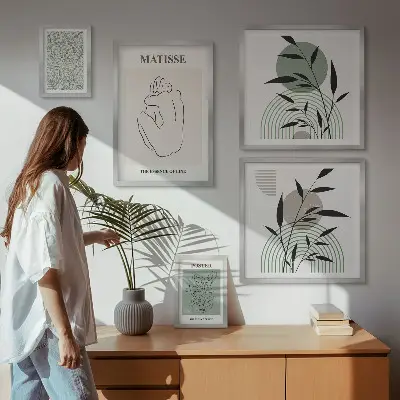 Framed photo set Stylish plant graphics