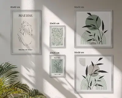 Framed photo set Stylish plant graphics
