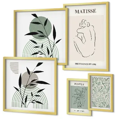 Framed photo set Stylish plant graphics