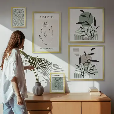 Framed photo set Stylish plant graphics