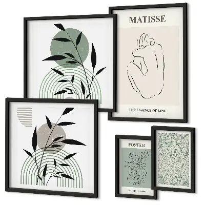 Framed photo set Stylish plant graphics