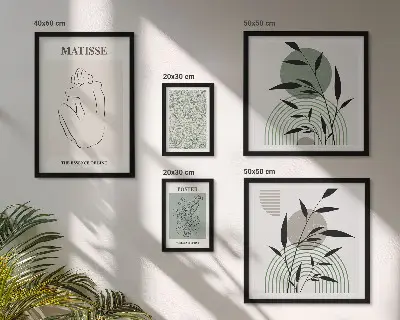 Framed photo set Stylish plant graphics