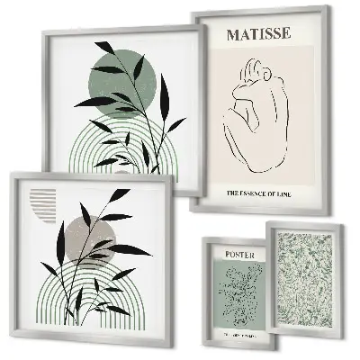 Framed photo set Stylish plant graphics