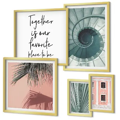 Set of 5 wall art pieces Stylish geometric interiors