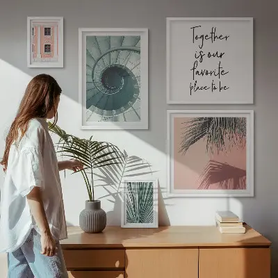 Set of 5 geometric wall art pieces stylish interiors design