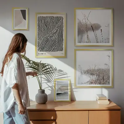 Minimalist nature art gallery wall