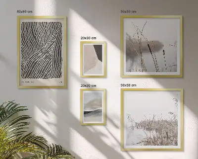 Minimalist nature art gallery wall