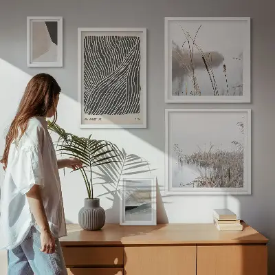 Minimalist nature art gallery wall