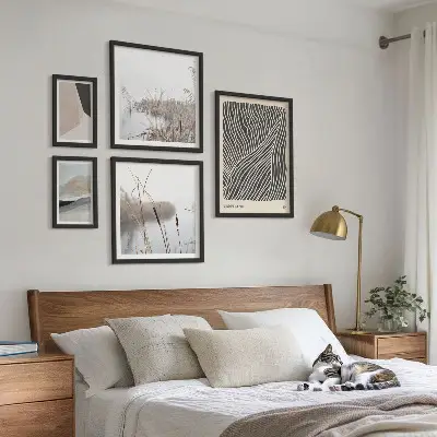 Minimalist nature art gallery wall