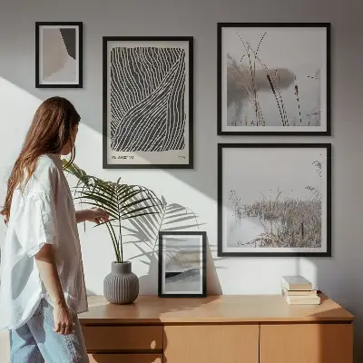 Minimalist nature art gallery wall