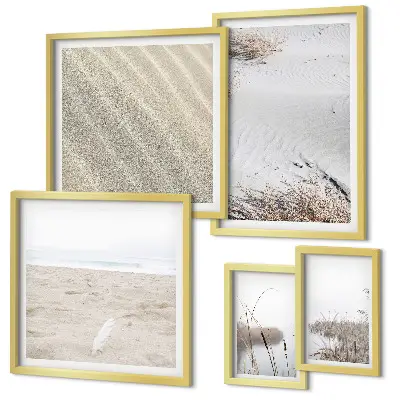 Set of 5 wall art pieces Minimalist beach motifs