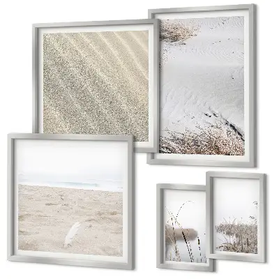 Set of 5 wall art pieces Minimalist beach motifs