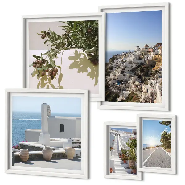Santorini picturesque views gallery wall