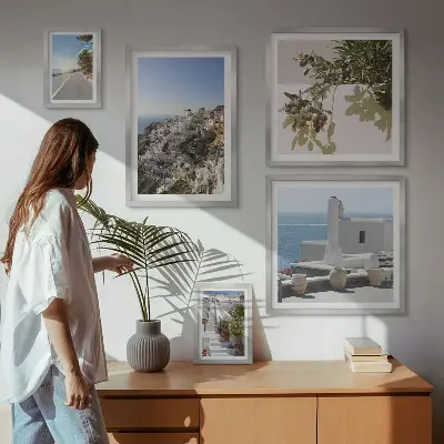 Santorini picturesque views gallery wall