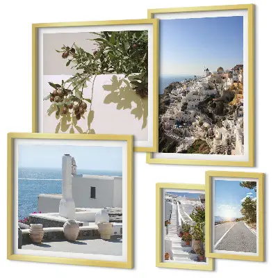 Santorini picturesque views gallery wall