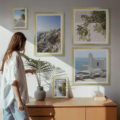 Santorini picturesque views gallery wall