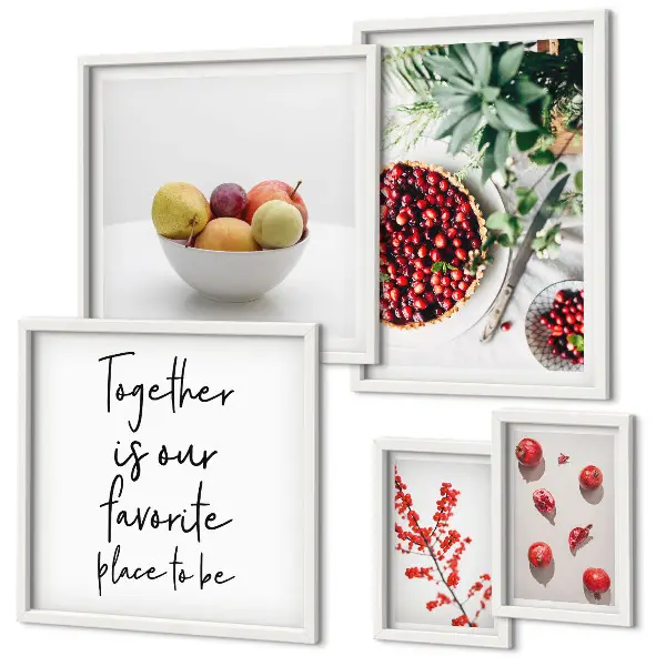 Framed photo set Fruit and plant compositions