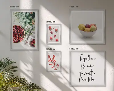 Framed photo set Fruit and plant compositions