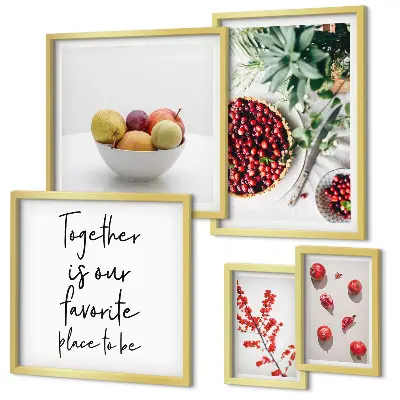Framed photo set Fruit and plant compositions