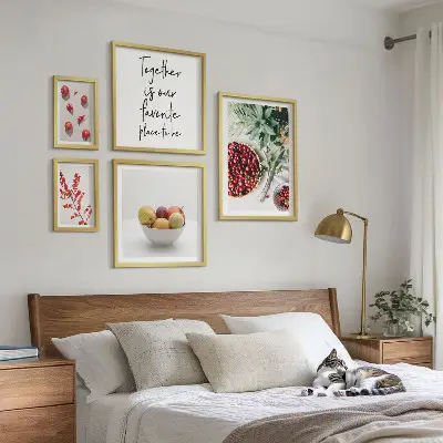 Framed photo set Fruit and plant compositions