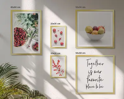Framed photo set Fruit and plant compositions