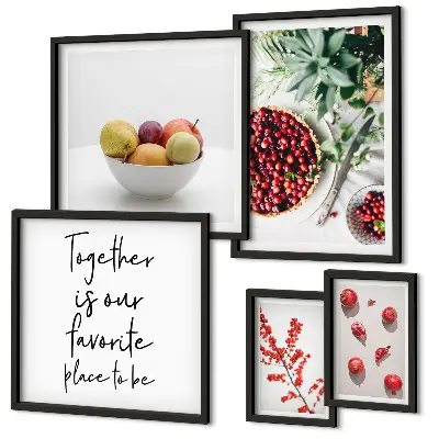 Framed photo set Fruit and plant compositions