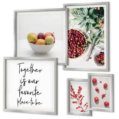 Framed photo set Fruit and plant compositions