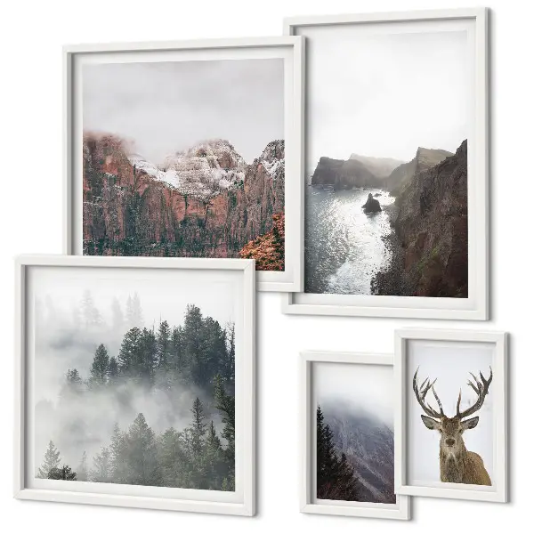 Wildlife landscapes wall art set of 5 pieces