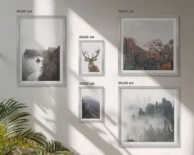 Set of 5 wall art pieces Wildlife landscapes