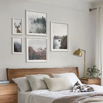 Set of 5 wall art pieces Wildlife landscapes