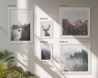 Set of 5 wall art pieces Wildlife landscapes