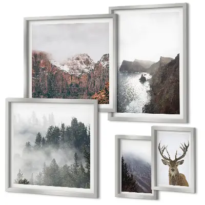 Wildlife landscapes wall art set of 5 pieces